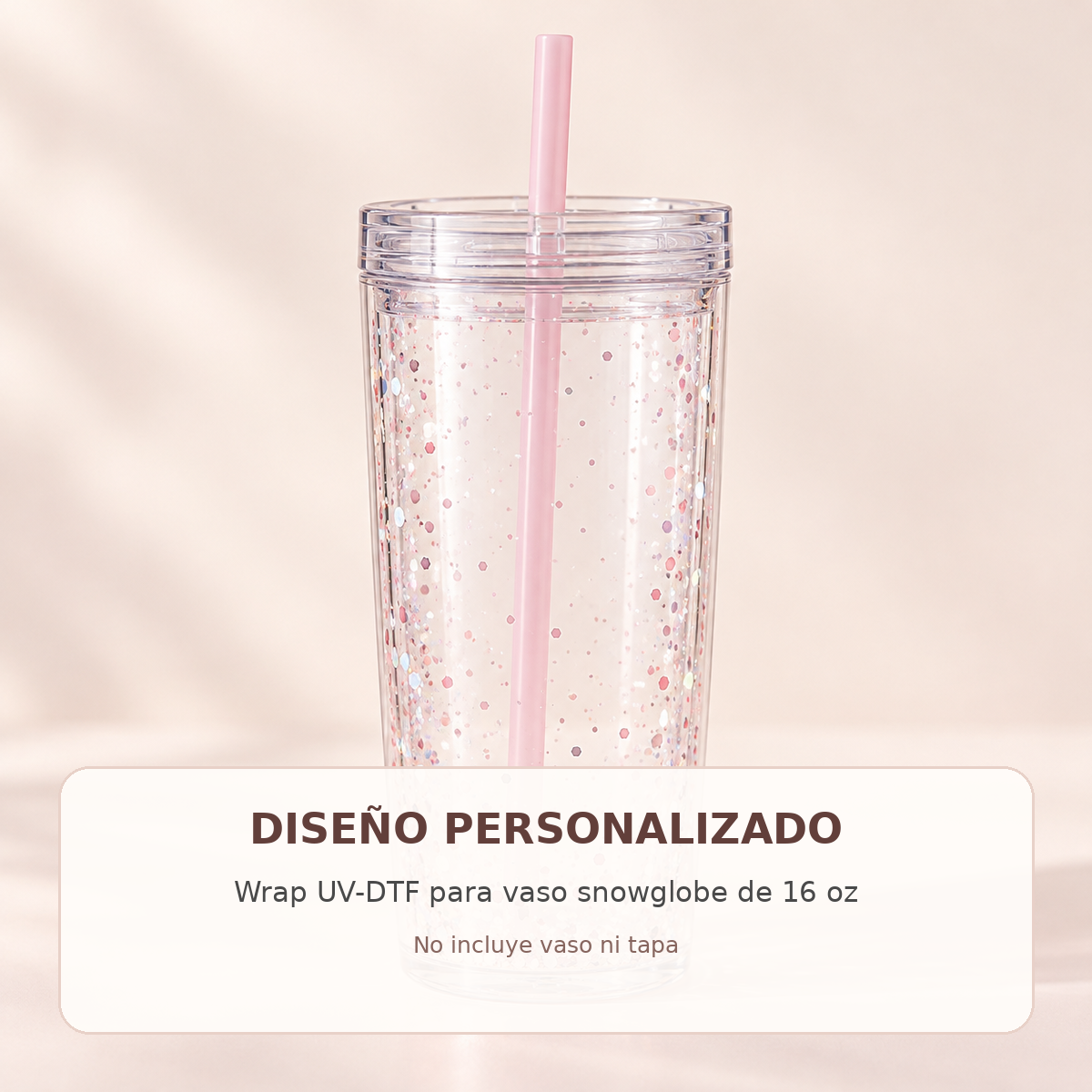 Diseño personalizado para vaso snowglobe de 16 oz | UV-DTF