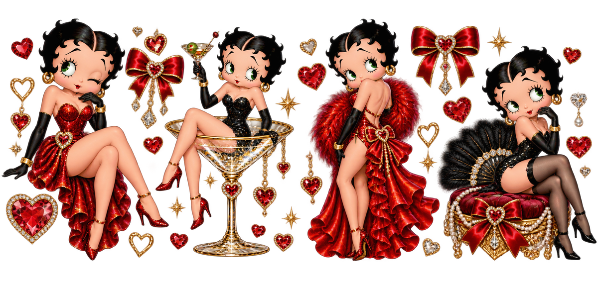 Glamour Retro para Vasos Snowglobe de 16 oz (Betty Boop)