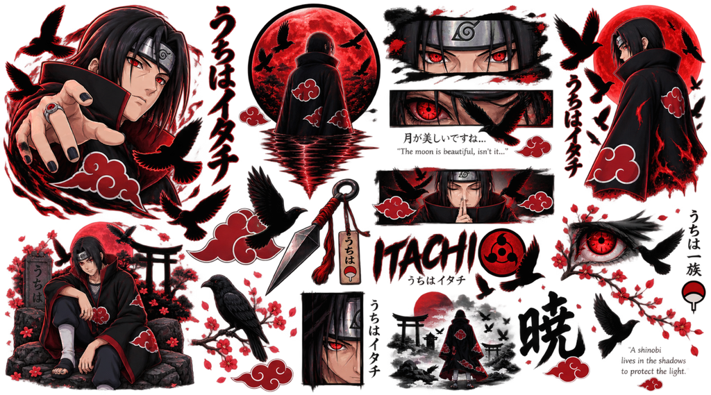 Ninja de la Luna Roja para Vasos Snowglobe de 16 oz (Itachi)