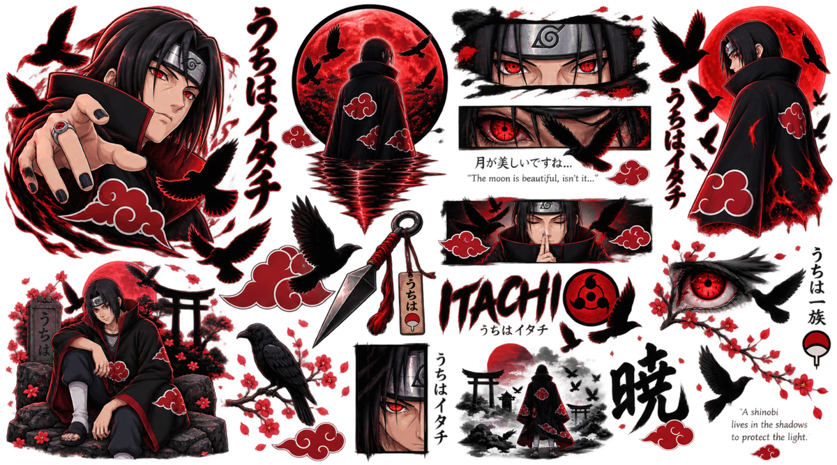 Ninja de la Luna Roja para Vasos Snowglobe de 16 oz (Itachi)