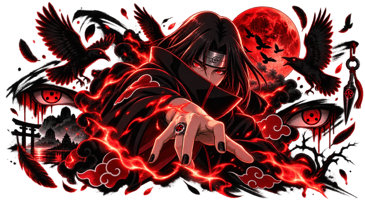 Ninja de la Luna Roja para Vasos Snowglobe de 16 oz (Itachi)