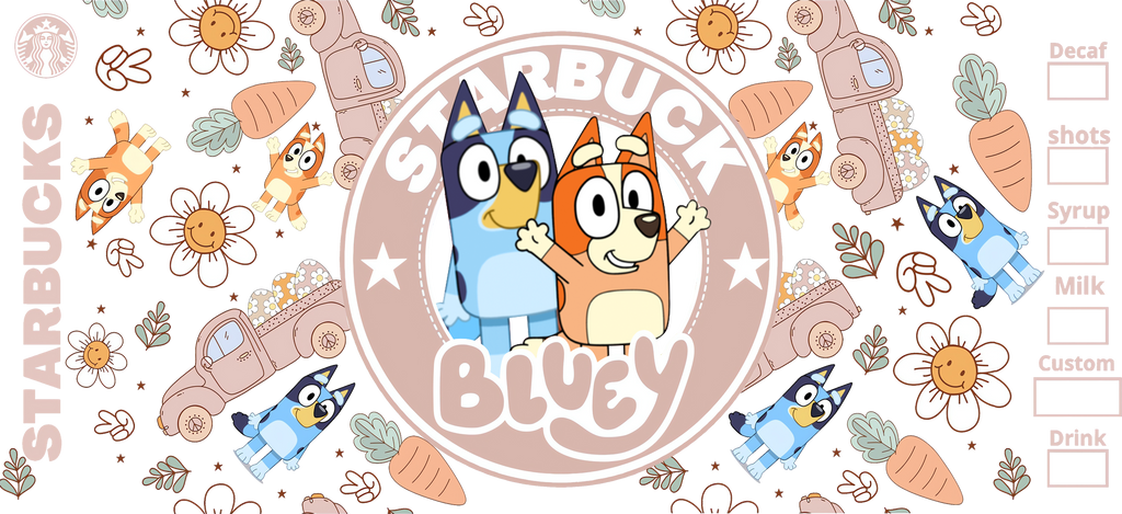 Aventuras de Perritos Azules para Vasos Snowglobe de 16 oz (Bluey)
