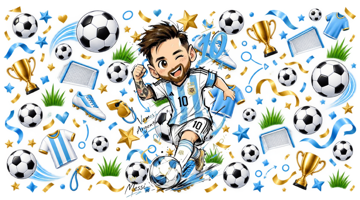 Campeón Número 10 para Vasos Snowglobe de 16 oz (Messi)