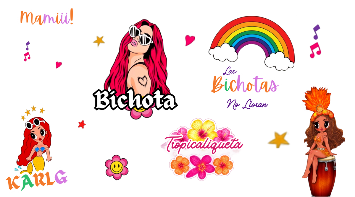 Bichota Tropical para Vasos Snowglobe de 16 oz (Karol G)