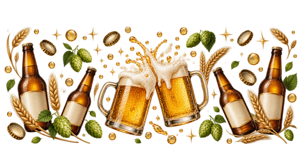 Brindis y Buena Vibra para Vasos Snowglobe de 16 oz (Cerveza)