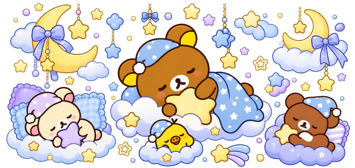 Diseños UV-DTF para Vasos Snowglobe de 16 oz (Rilakkuma)