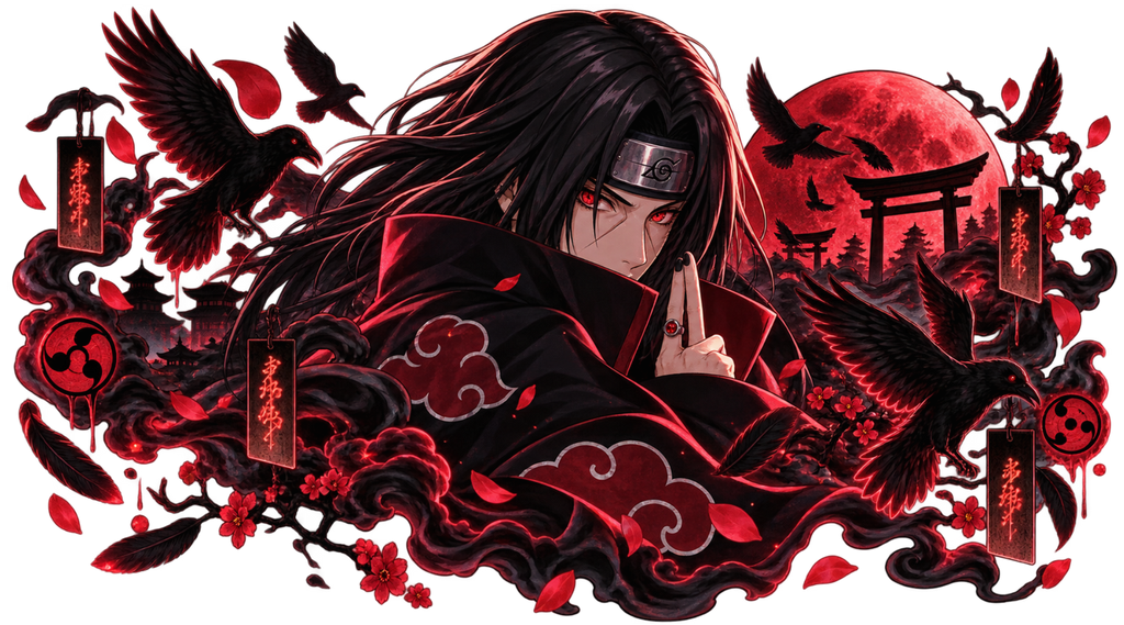 Ninja de la Luna Roja para Vasos Snowglobe de 16 oz (Itachi)