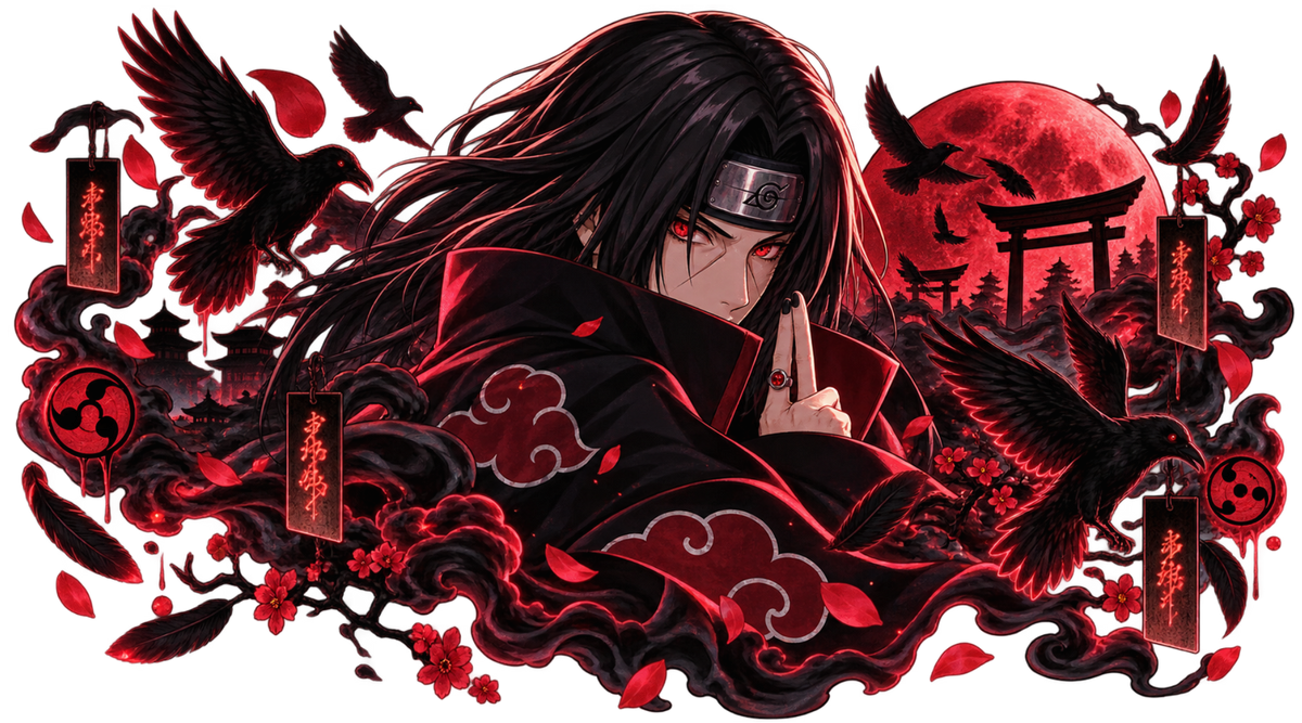 Ninja de la Luna Roja para Vasos Snowglobe de 16 oz (Itachi)