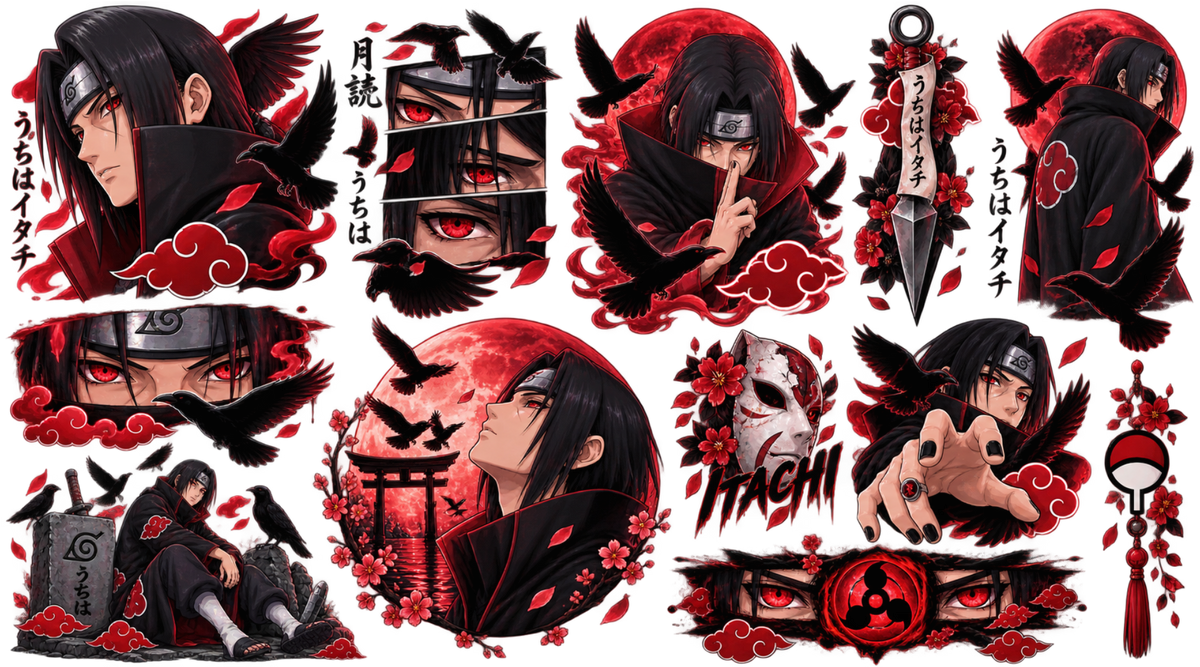 Ninja de la Luna Roja para Vasos Snowglobe de 16 oz (Itachi)