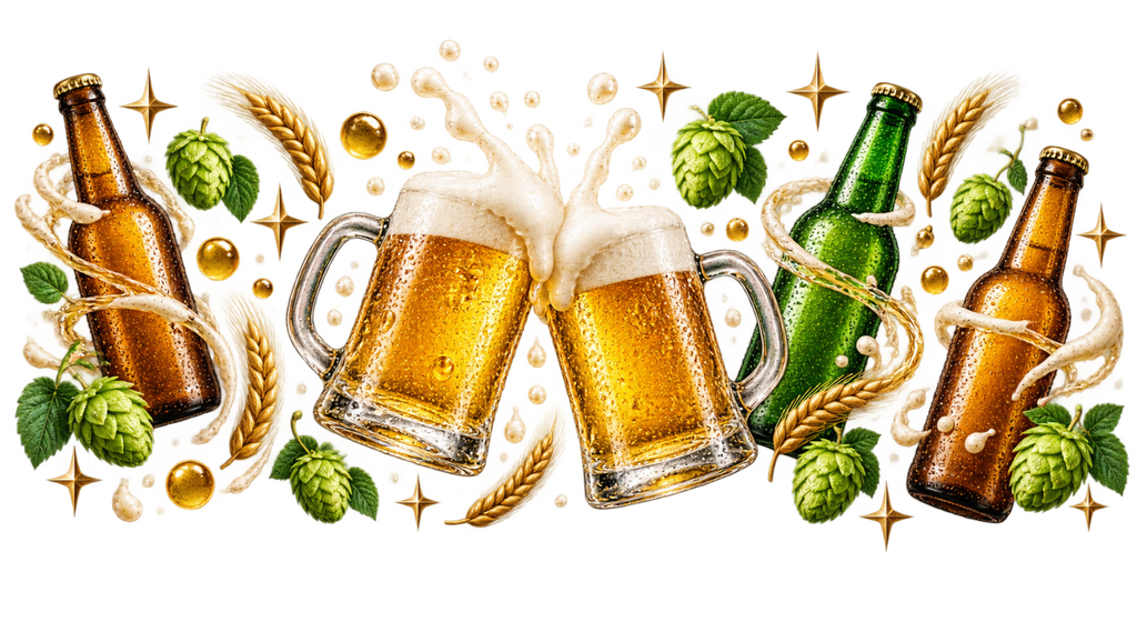 Brindis y Buena Vibra para Vasos Snowglobe de 16 oz (Cerveza)