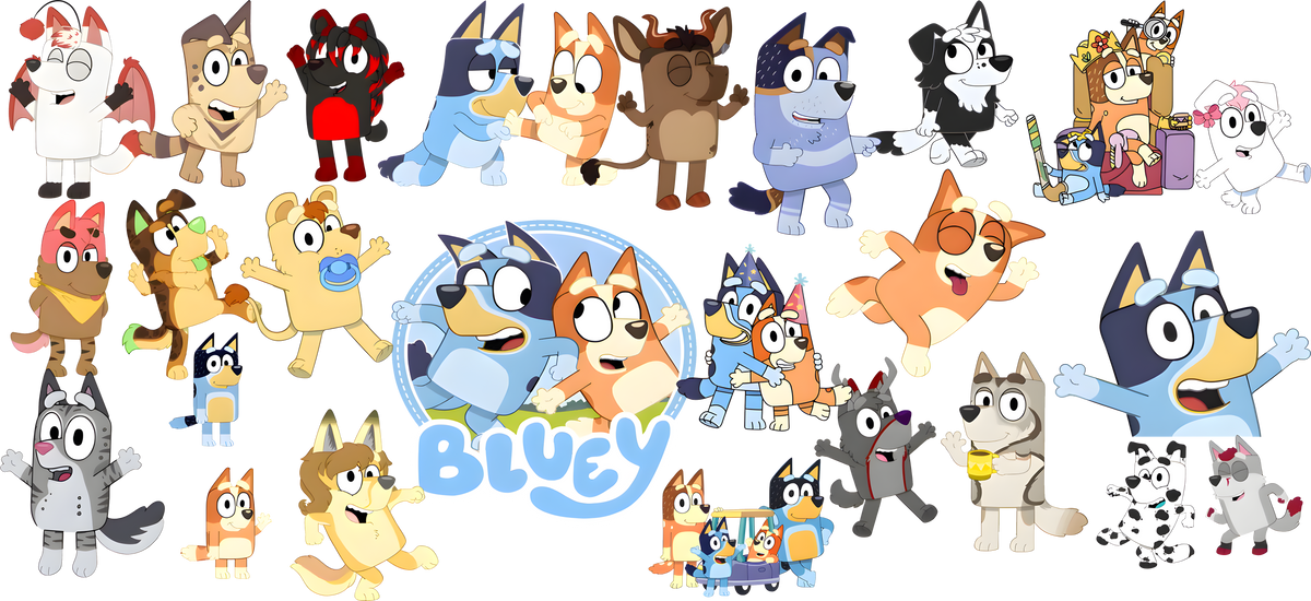 Aventuras de Perritos Azules para Vasos Snowglobe de 16 oz (Bluey)