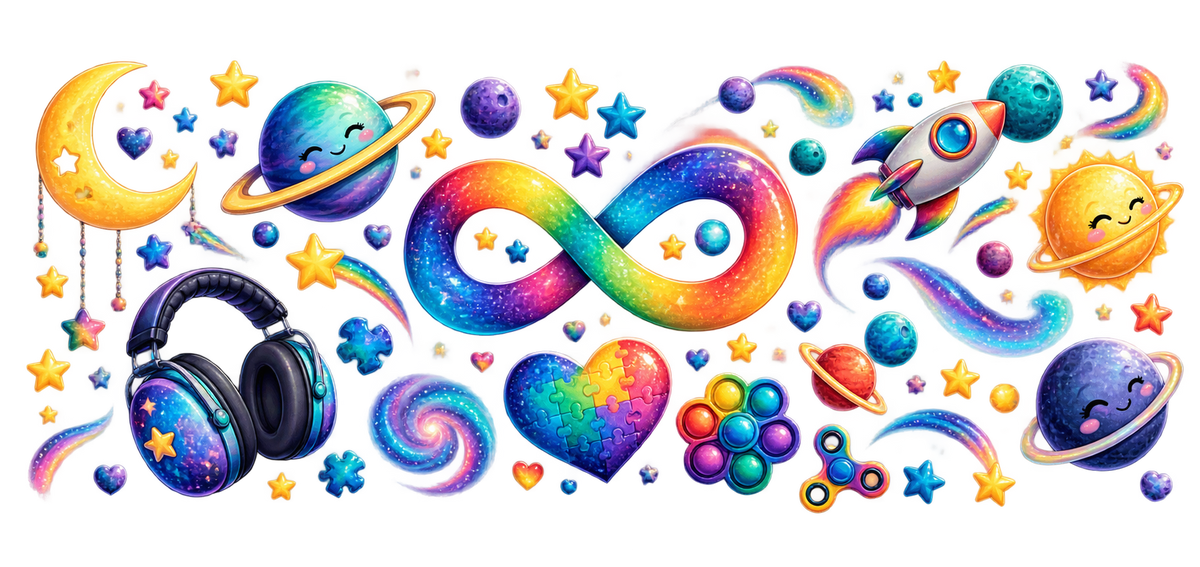 Colores de la Neurodiversidad para Snowglobe 16 oz (Autismo)
