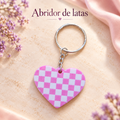 Abridor de latas — Corazón de cuadritos