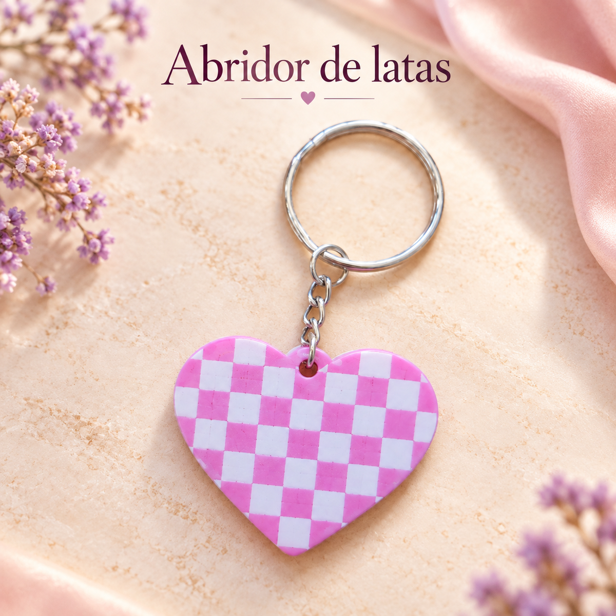 Abridor de latas — Corazón de cuadritos
