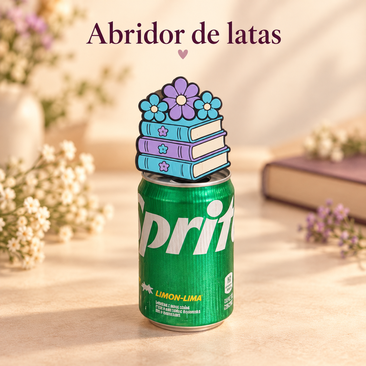 Abridor de latas — Libros con flores