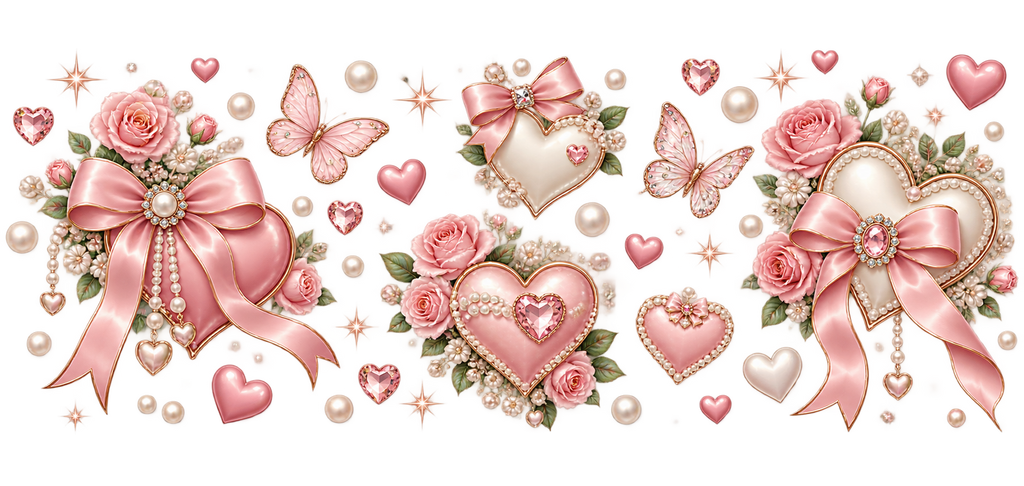 Amor y Brillos para Snowglobe 16 oz (Corazones)