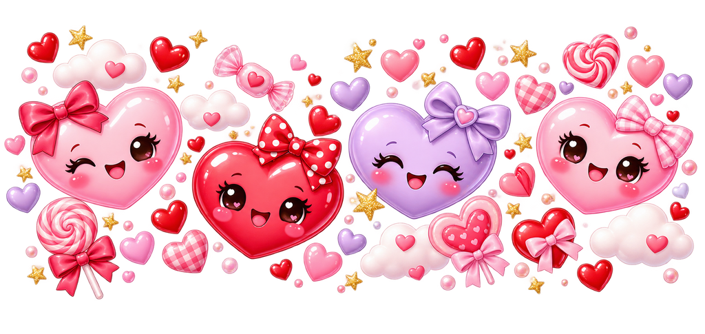 Amor y Brillos para Snowglobe 16 oz (Corazones)