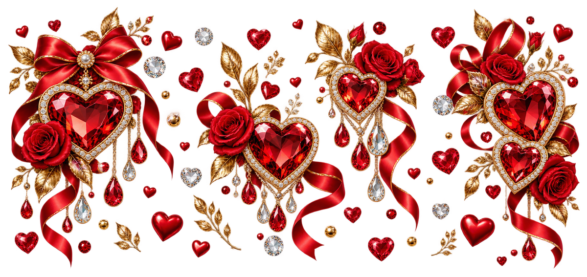 Amor y Brillos para Snowglobe 16 oz (Corazones)