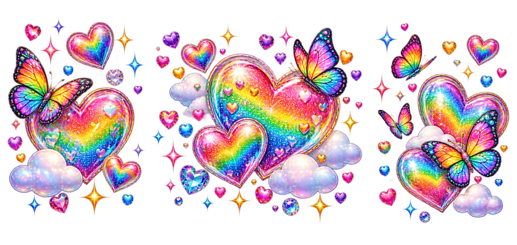 Amor y Brillos para Snowglobe 16 oz (Corazones)