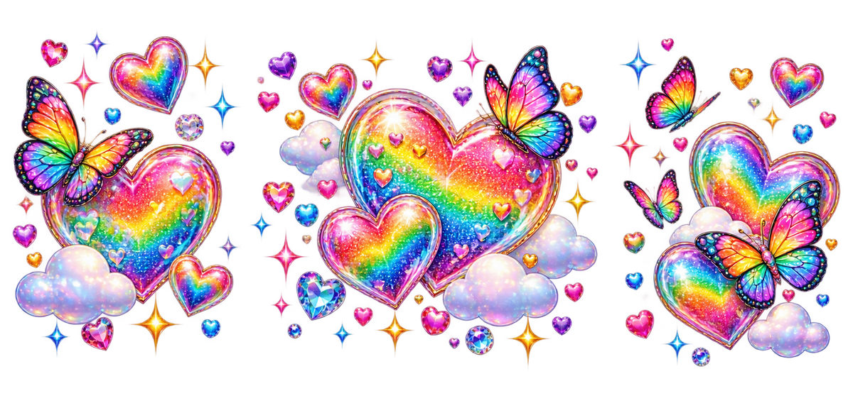 Amor y Brillos para Snowglobe 16 oz (Corazones)