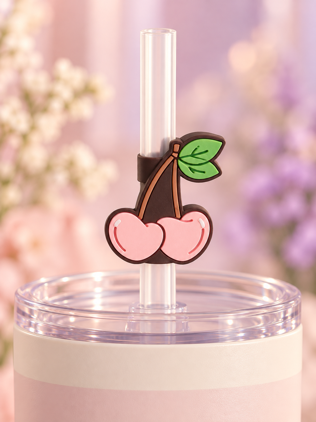 Decoración para popote — Cerezas