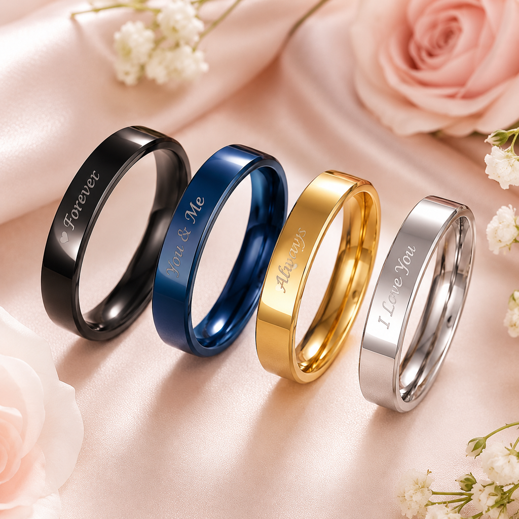 Anillo Personalizado de Acero Inoxidable con Grabado Láser