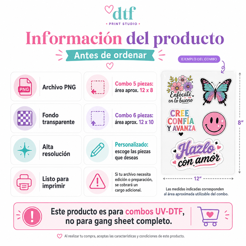 Combo UV-DTF Multiuso | 5, 6 Piezas o Combo Personalizado
