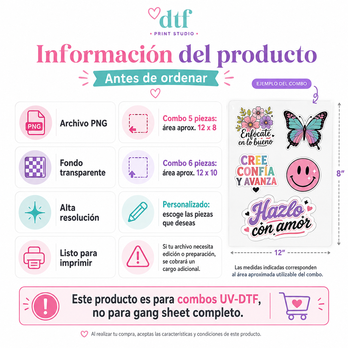 Combo UV-DTF Multiuso | 5, 6 Piezas o Combo Personalizado