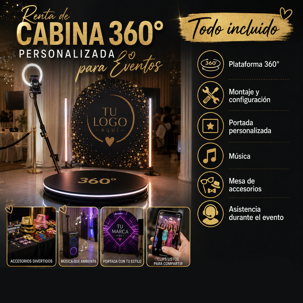 Renta de Cabina 360° Personalizada para Eventos