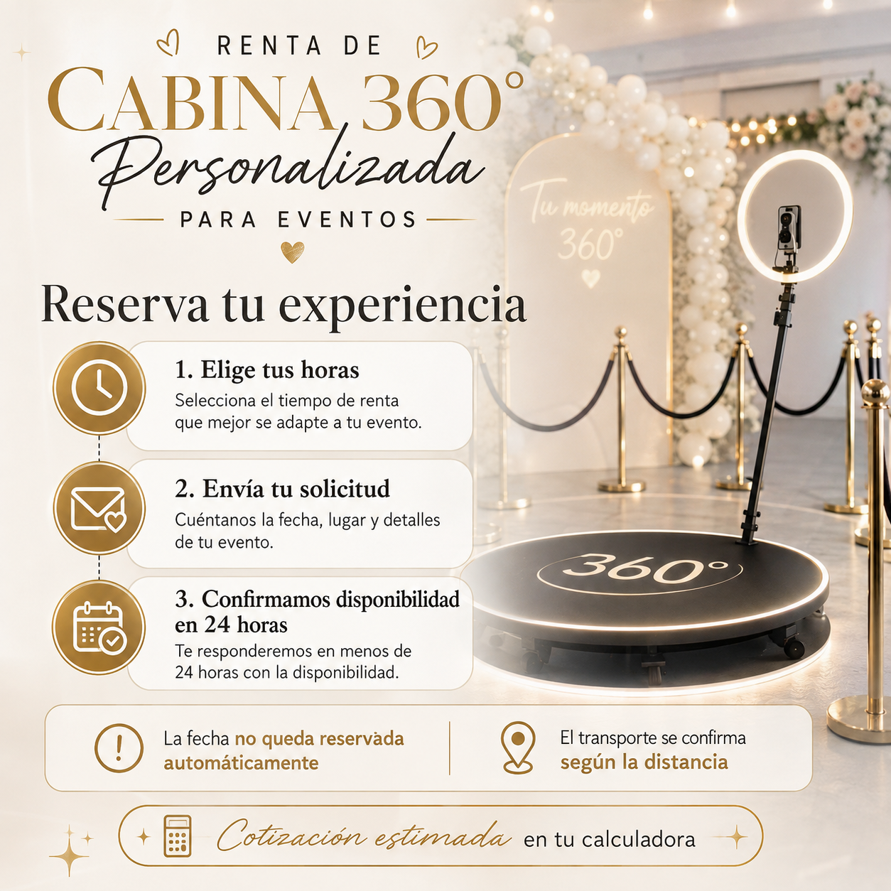Renta de Cabina 360° Personalizada para Eventos