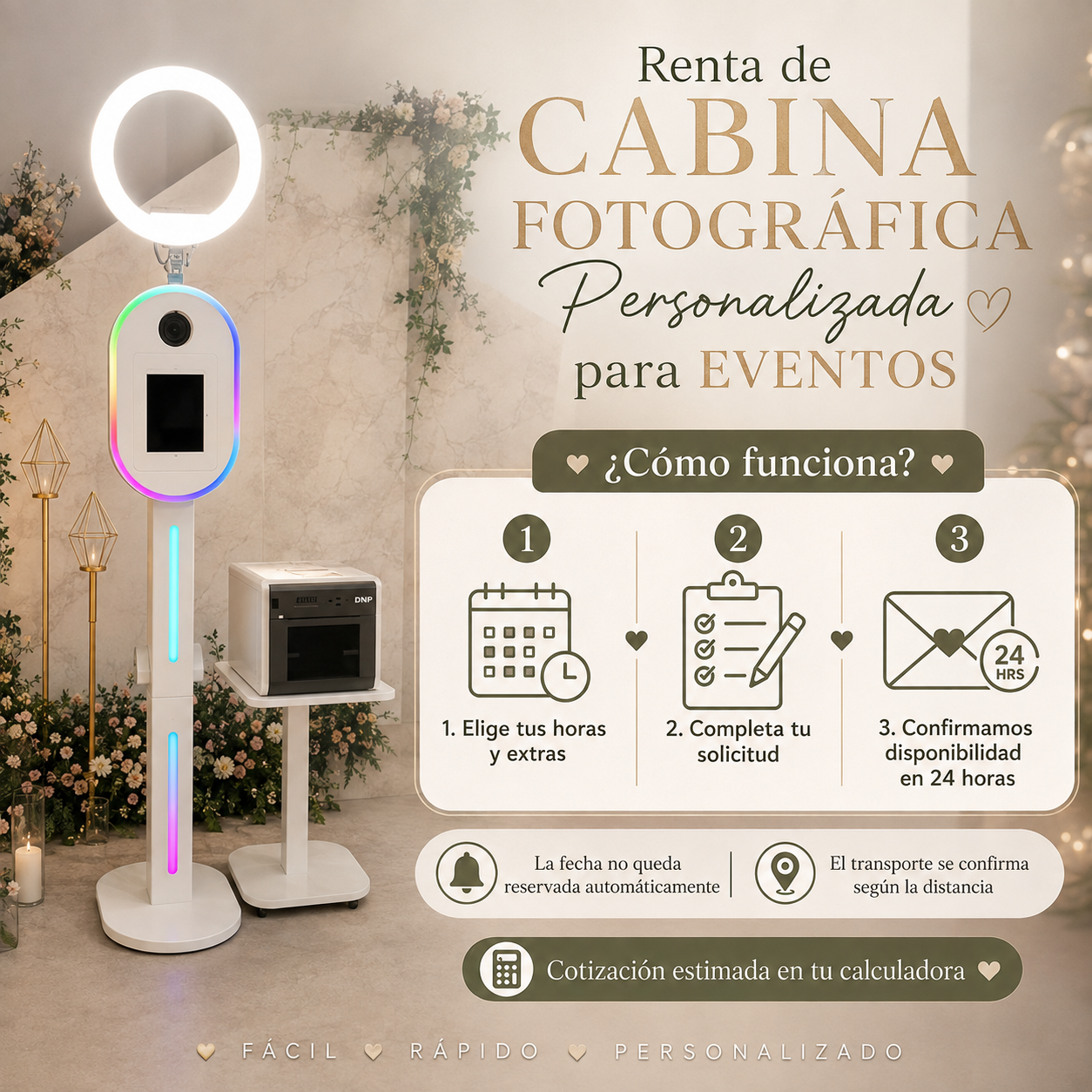 Renta de Cabina Fotográfica Personalizada para Eventos