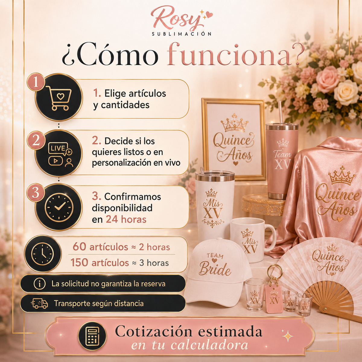 Estación de Personalización para XV Años y Bodas