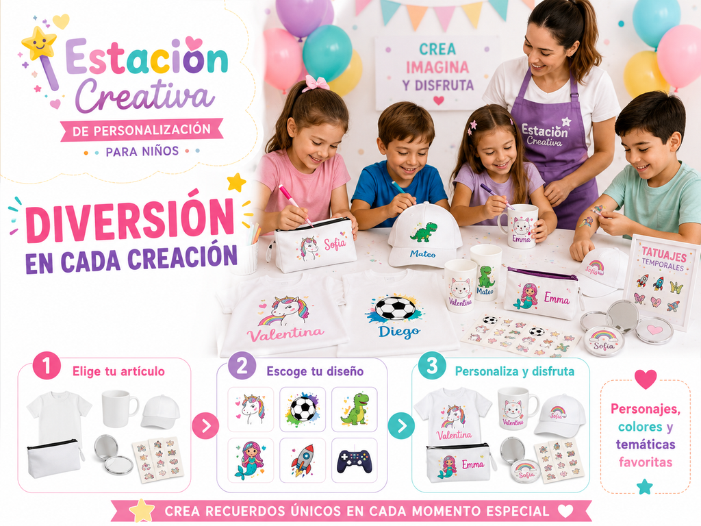 Estación Creativa de Personalización para Niños