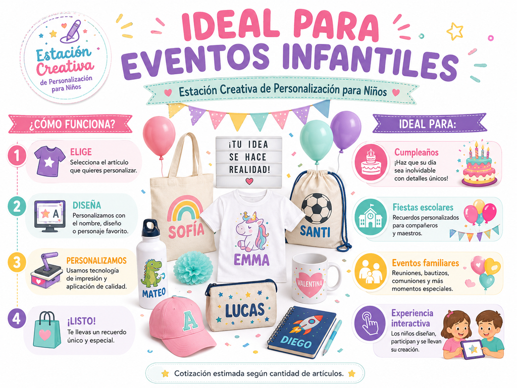 Estación Creativa de Personalización para Niños