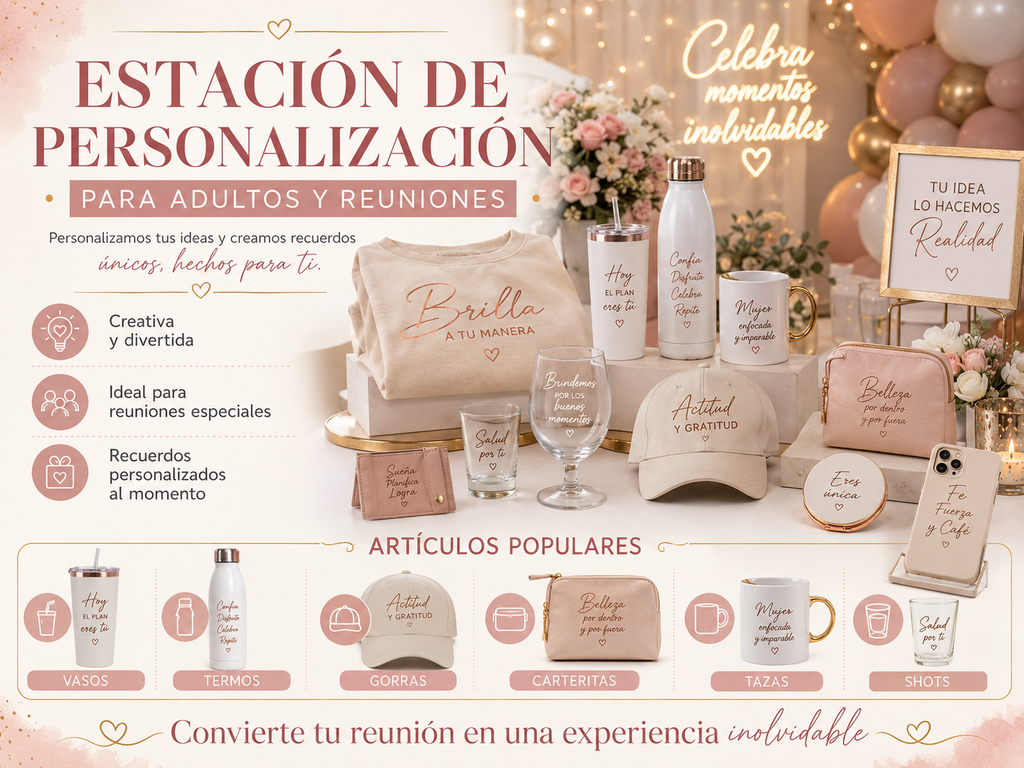 Estación de Personalización para Adultos y Reuniones