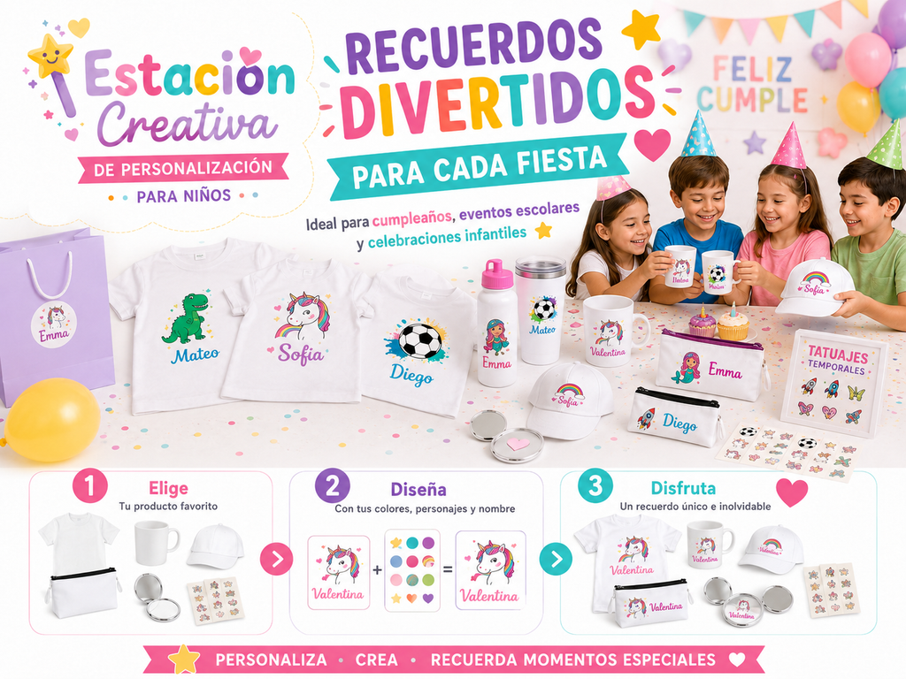 Estación Creativa de Personalización para Niños