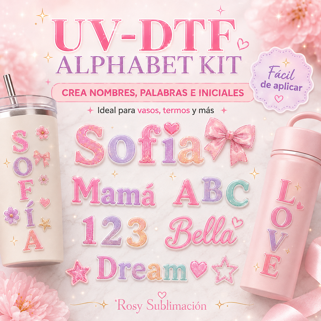 Kit de Abecedario UV-DTF | Mayúsculas + Minúsculas + Números