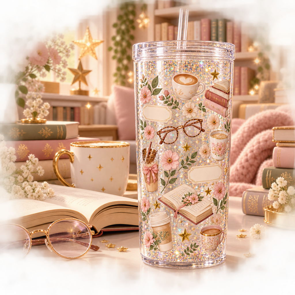 Entre Libros y Café para Vasos Snowglobe de 16 oz (book)