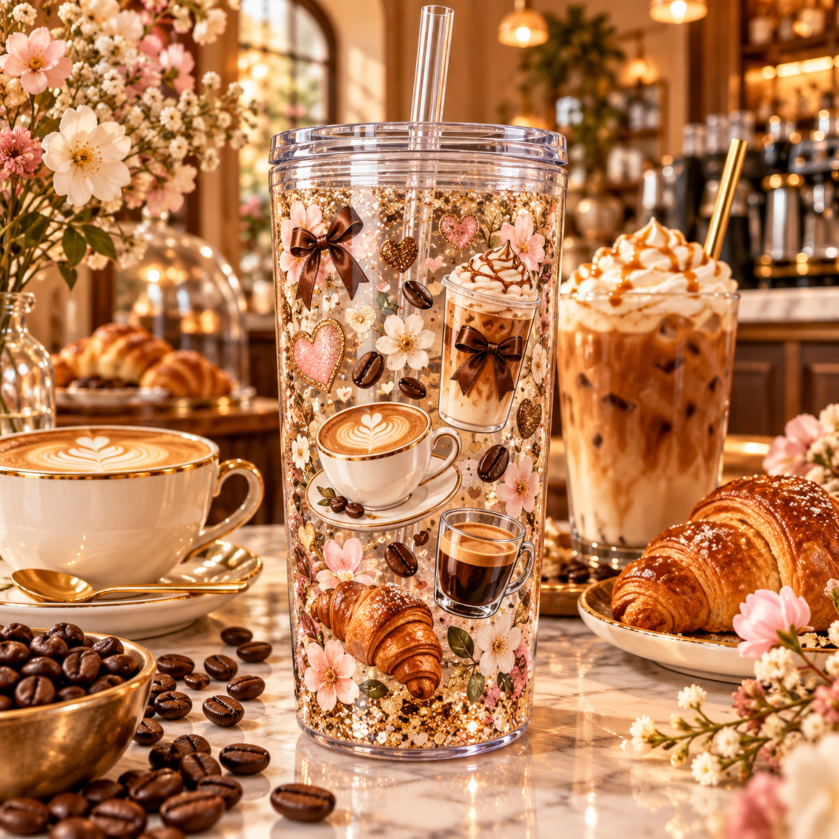 Amor por el Café para Vasos Snowglobe de 16 oz (Coffee)