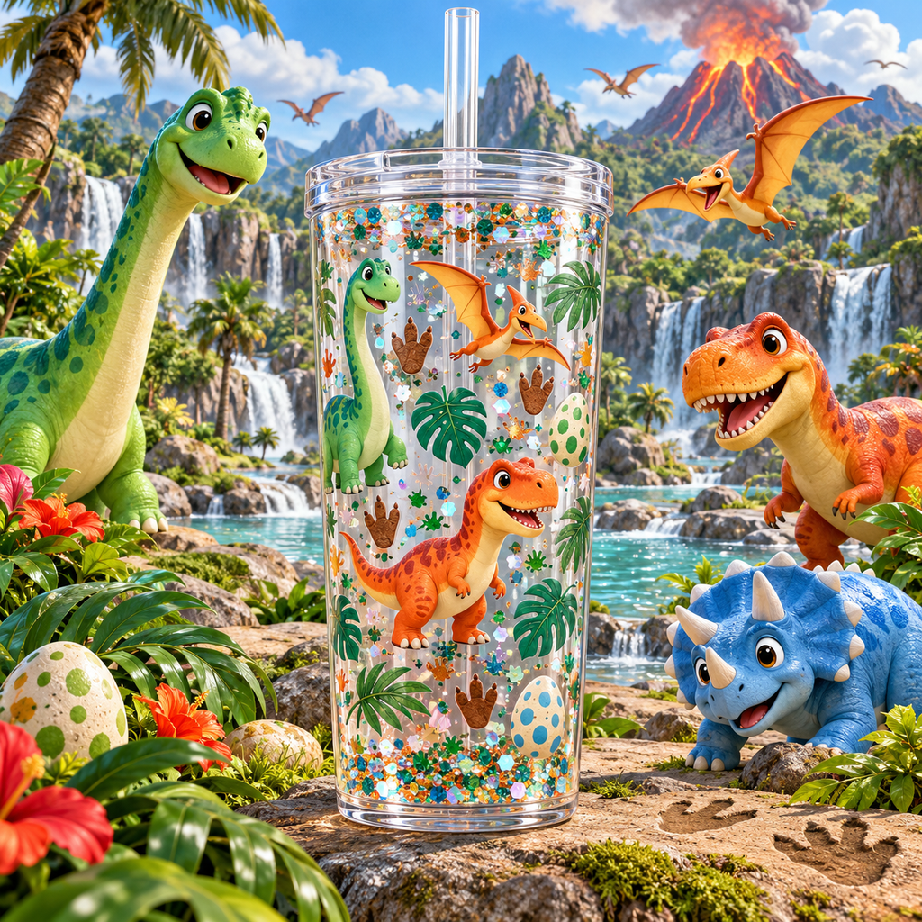 Mundo de Dinosaurios para Vasos Snowglobe de 16 oz (dinosaurios)