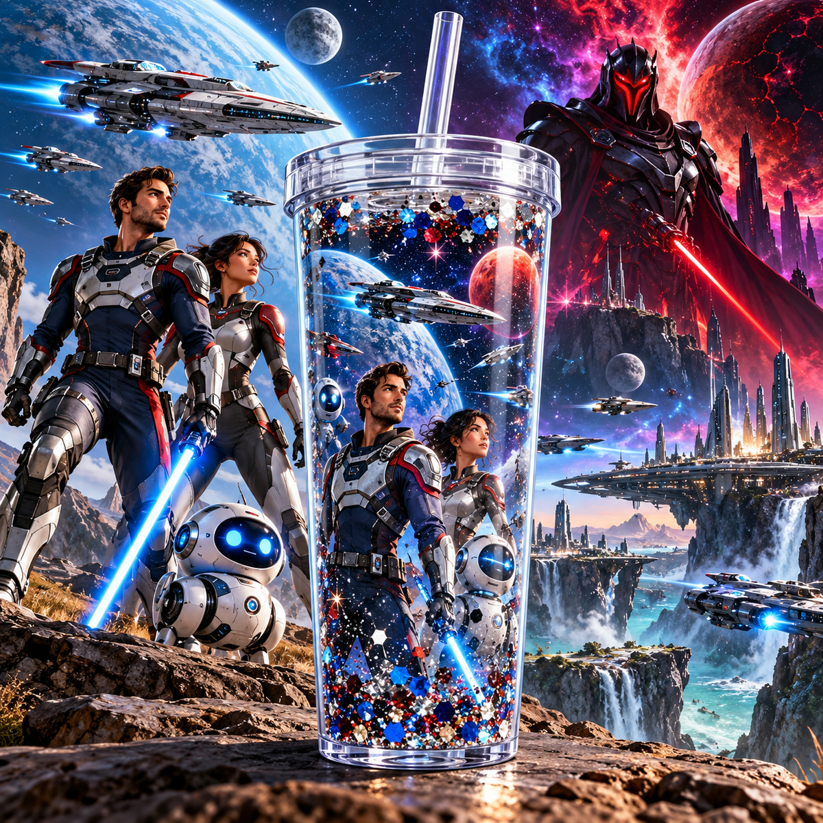 Aventuras Épicas en la Galaxia para Vasos Snowglobe de 16 oz (Star Wars)