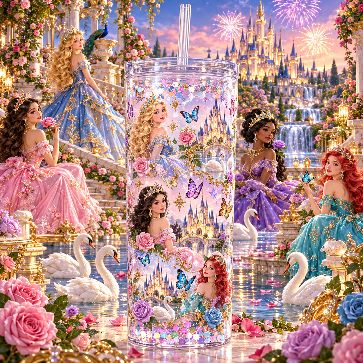 Reinos de Princesas Mágicas para Vasos Snowglobe de 16 oz (Disney Princess)