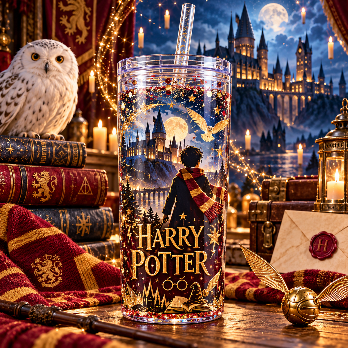 Magia y Aventuras para Vasos Snowglobe de 16 oz (Harry Potter)