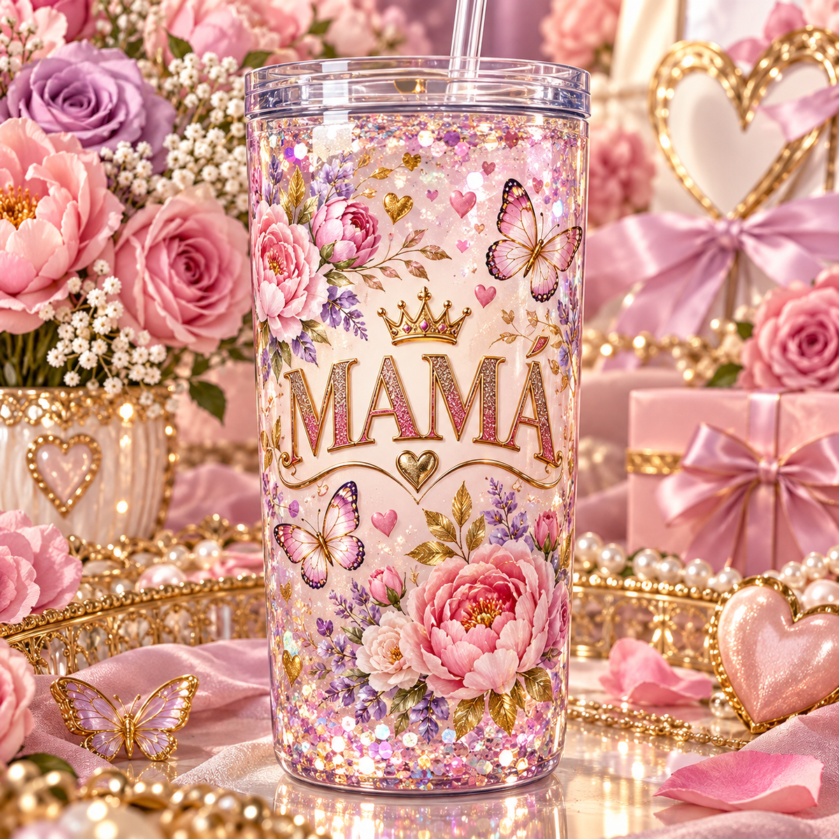 Amor Infinito para Vasos Snowglobe de 16 oz (Mamá)