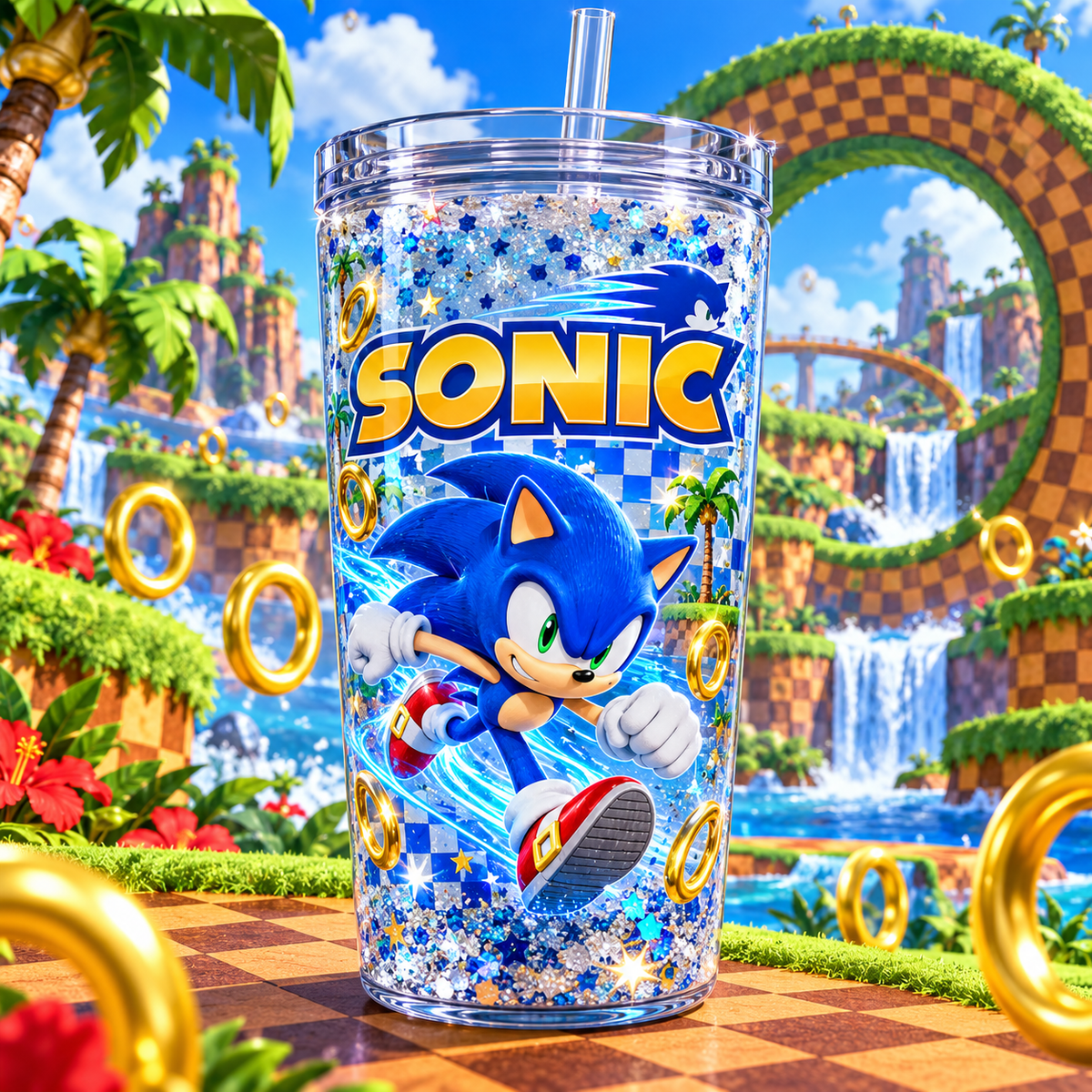 Velocidad Azul para Vasos Snowglobe de 16 oz (Sonic)