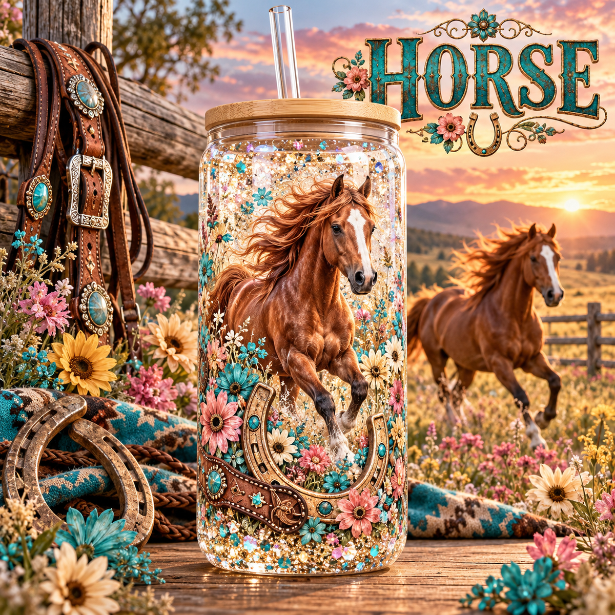Espíritu Ecuestre para Vasos Snowglobe de 16 oz (Horse)