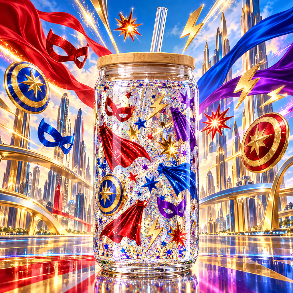 Aventuras Heroicas para Snowglobe 16 oz (Superhéroes)