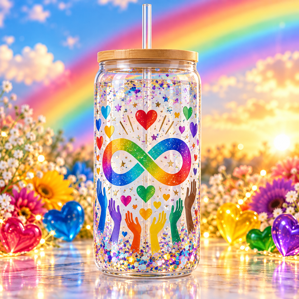 Colores de la Neurodiversidad para Snowglobe 16 oz (Autismo)