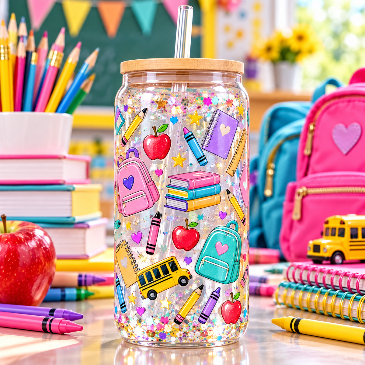 Regreso a Clases con Color para Snowglobe 16 oz (Vuelta al colegio)