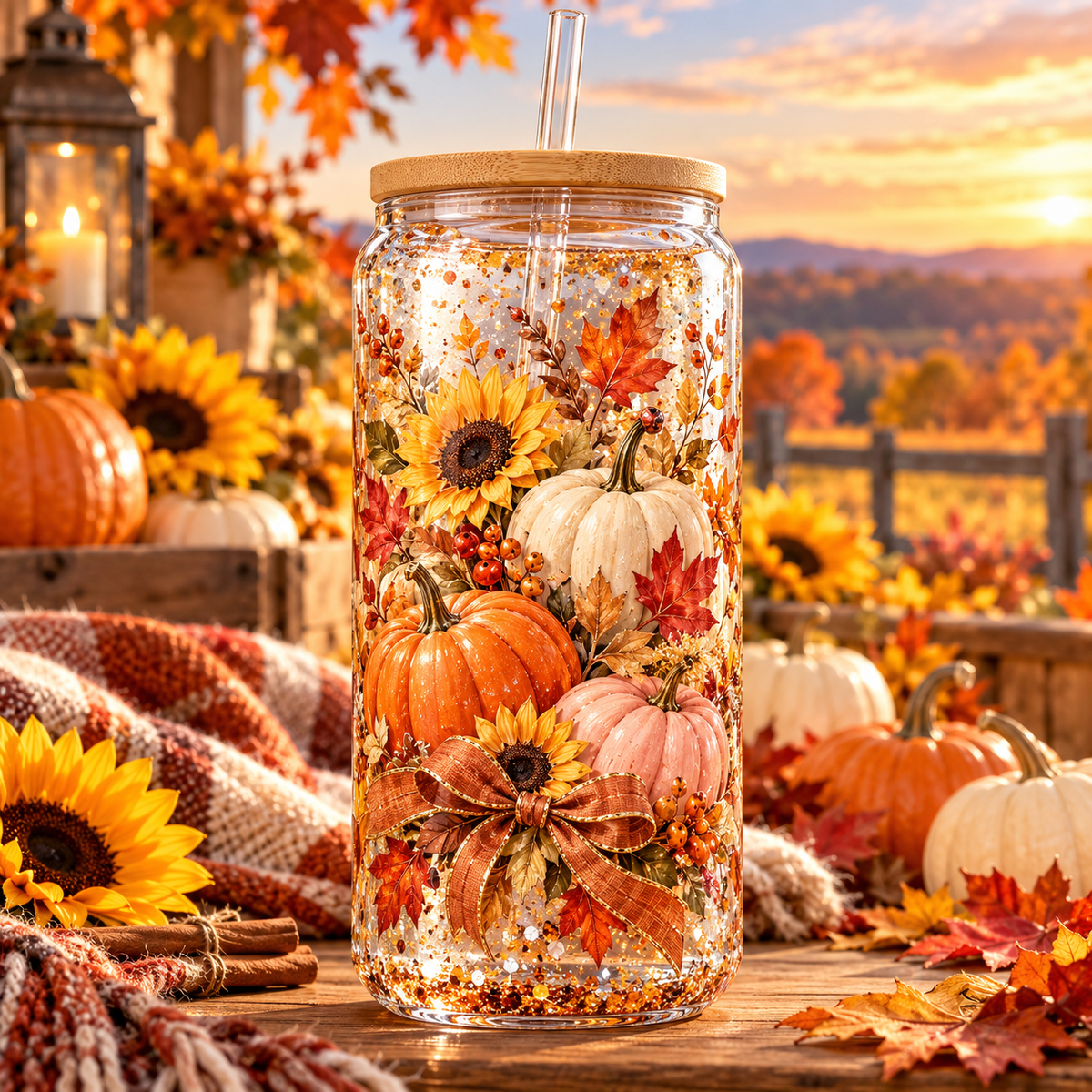 Encanto de Otoño para Snowglobe 16 oz (Calabaza)